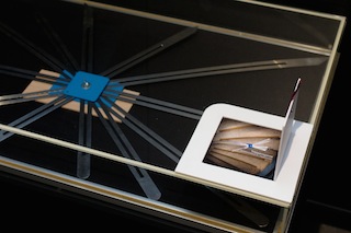 Vignette Heidegger: Tischvitrine, Objekt I (Klappe offen)